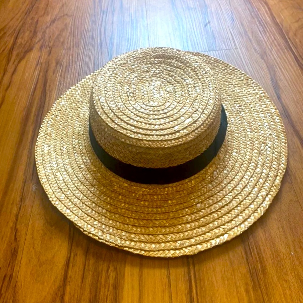 Lack of color boater hat 56cm